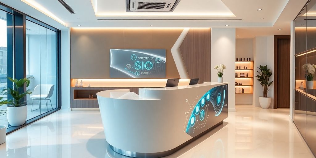 Cosmetic clinic reception with AI.