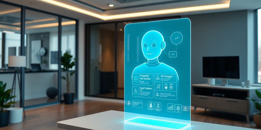 Real estate office with AI chatbot interface.