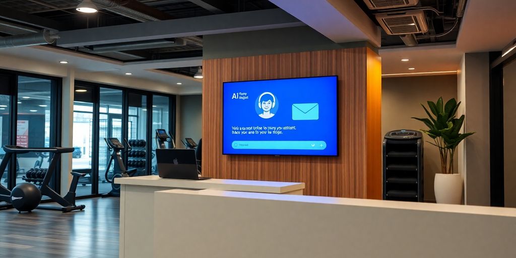 Fitness studio AI receptionist taking voicemail.