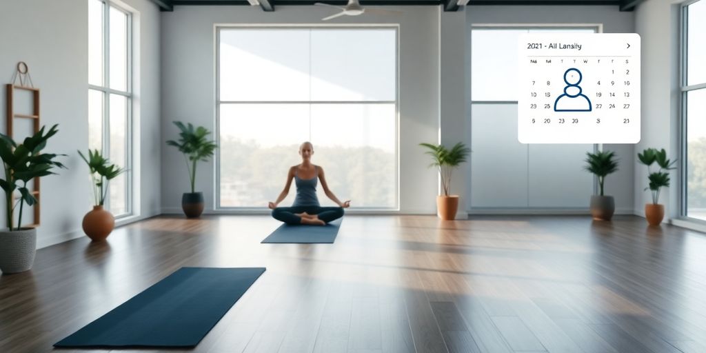 Yoga studio with AI receptionist handling bookings.