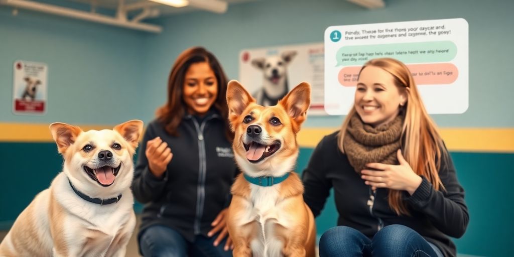 AI chatbot assisting dog daycare clients with bookings.