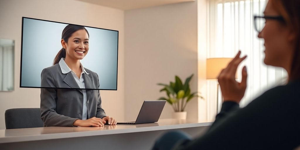 AI receptionist assisting a therapist.