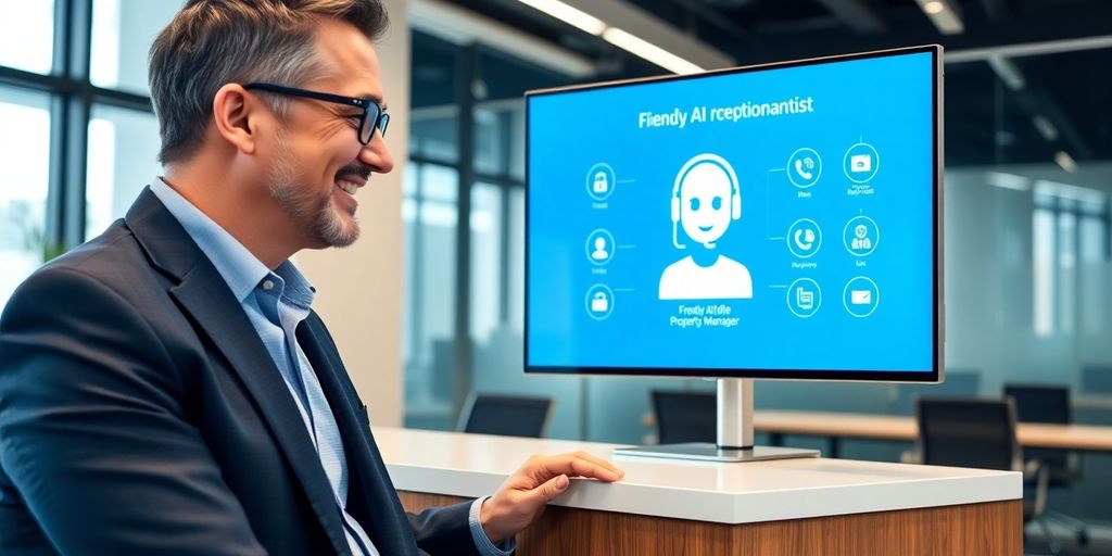AI receptionist assisting a property manager.