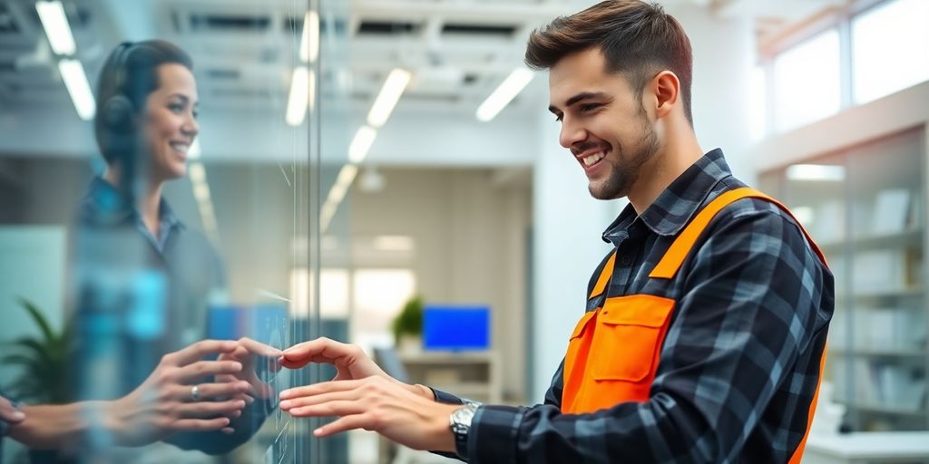 Electrician managing schedule with AI.