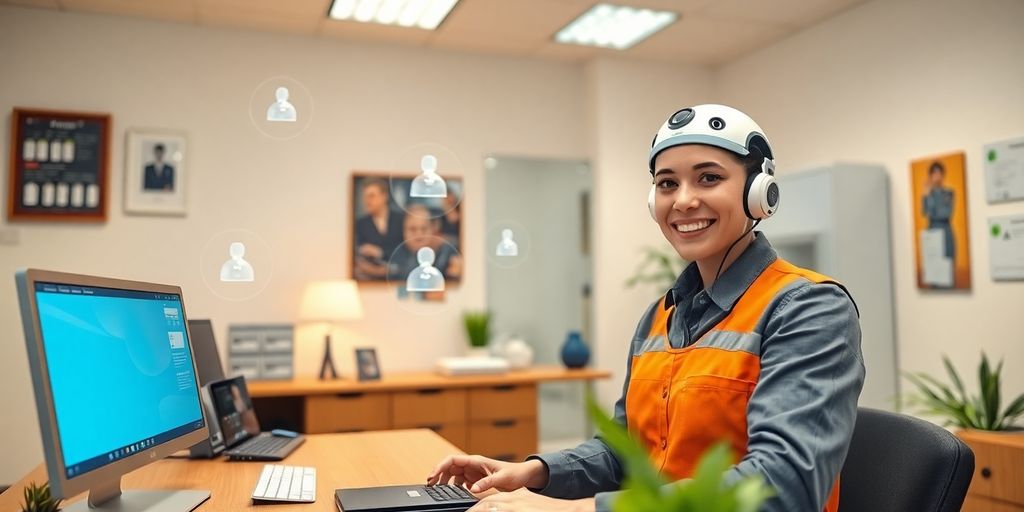 Electrician receiving multiple calls, AI receptionist.