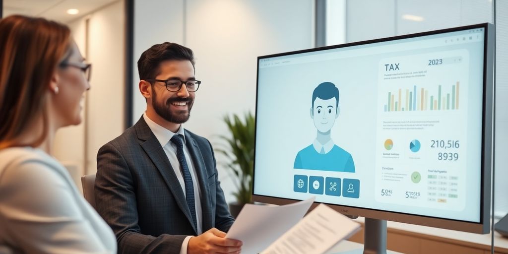 AI receptionist assisting a tax preparer.