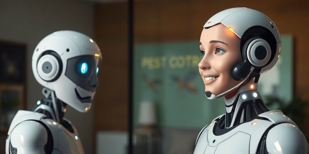 AI receptionist handling a pest control call.
