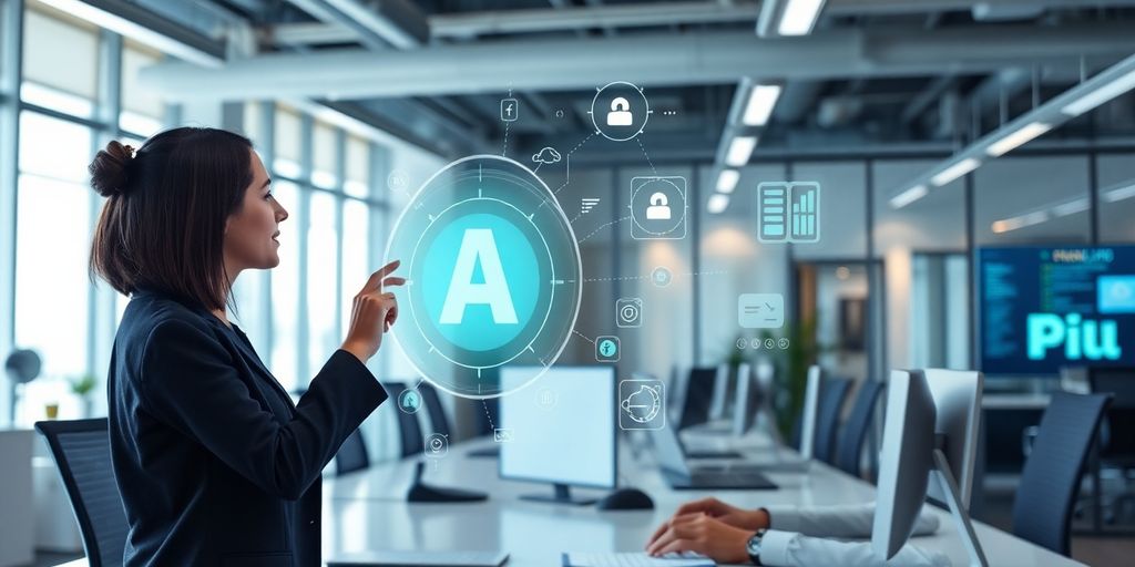 Person using accounting software with AI assistant.
