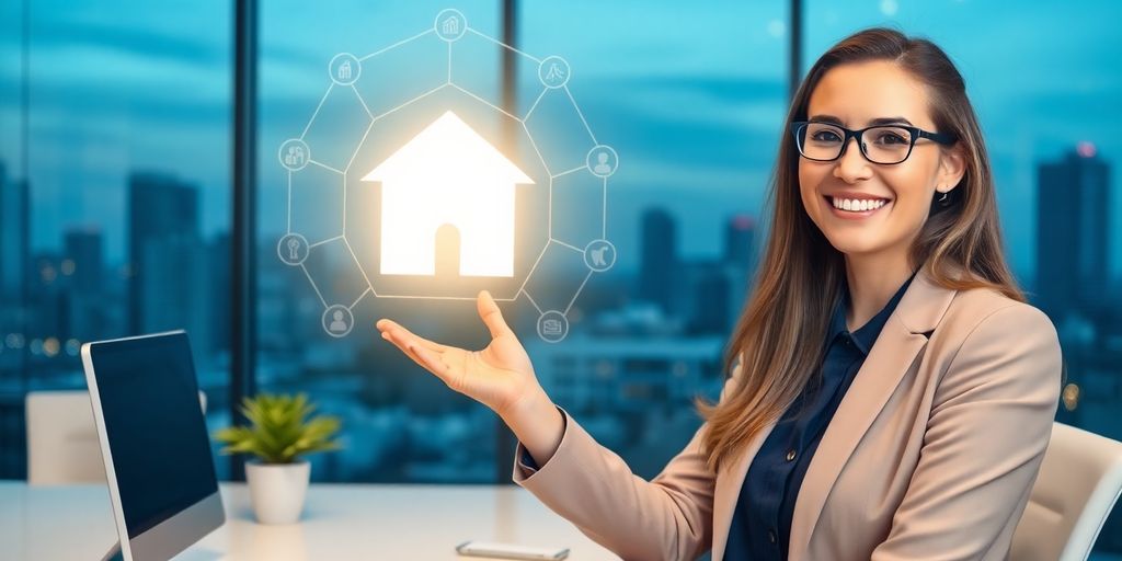 Real estate agent using AI receptionist for client service.