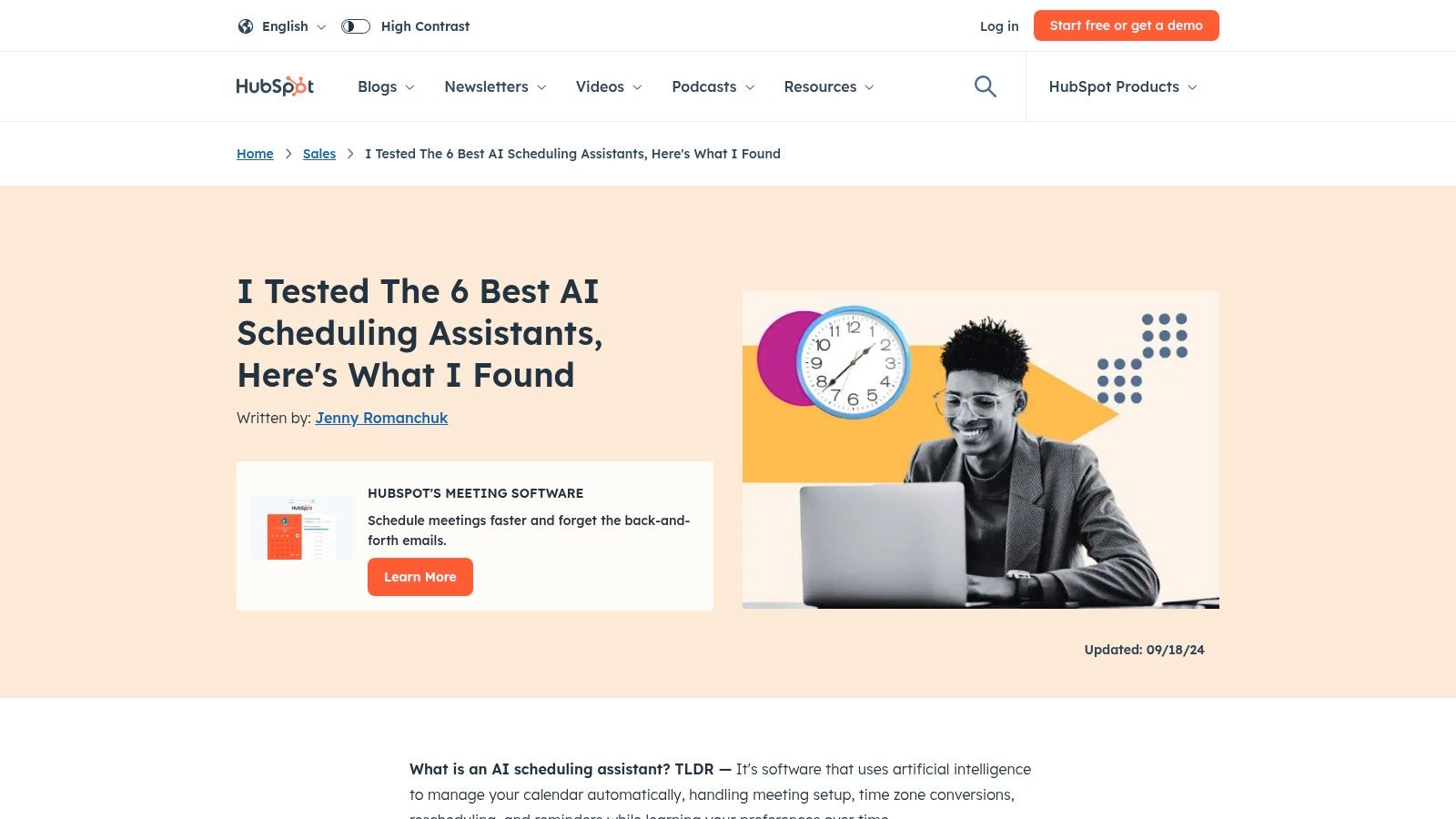 HubSpot Scheduling Software