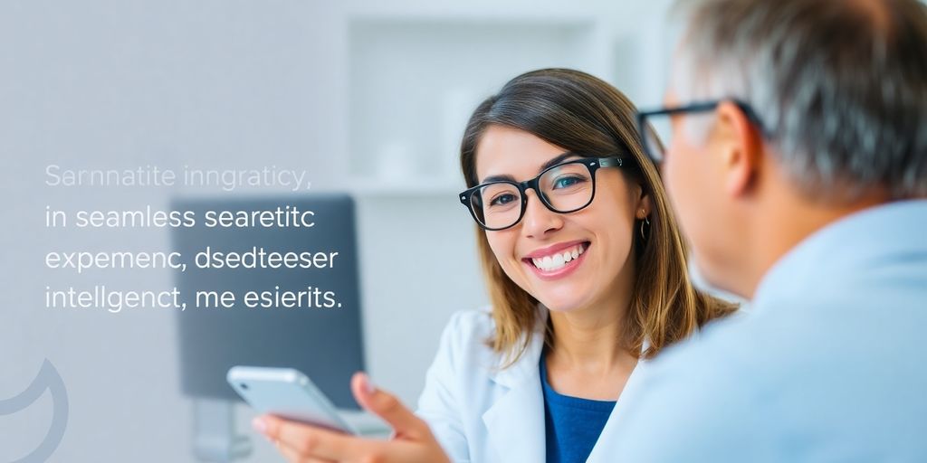 Optometrist using AI phone service for patient communication.