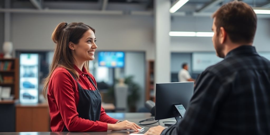 Automotive repair shop with AI receptionist handling calls.