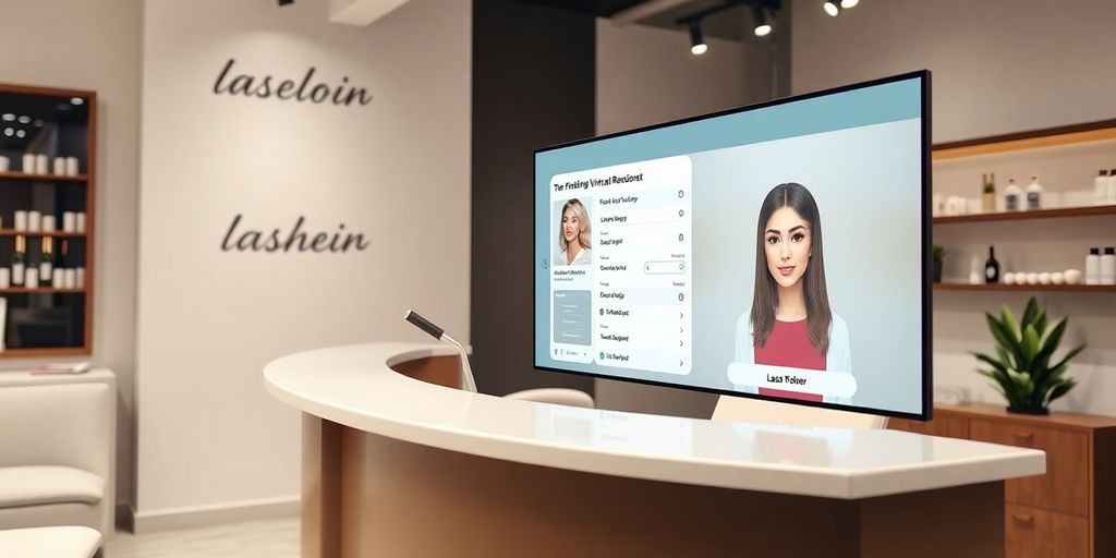 AI receptionist helping lash bar clients book appointments.