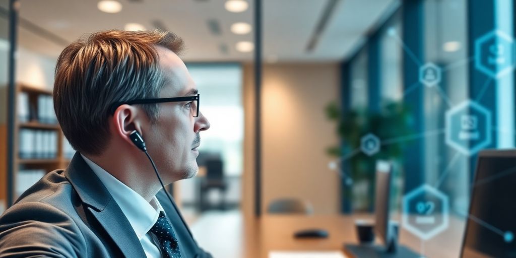 Lawyer using AI phone answering service.