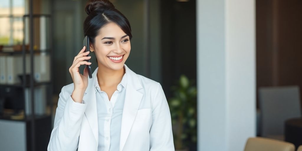 Lawyer speaking with client via phone.