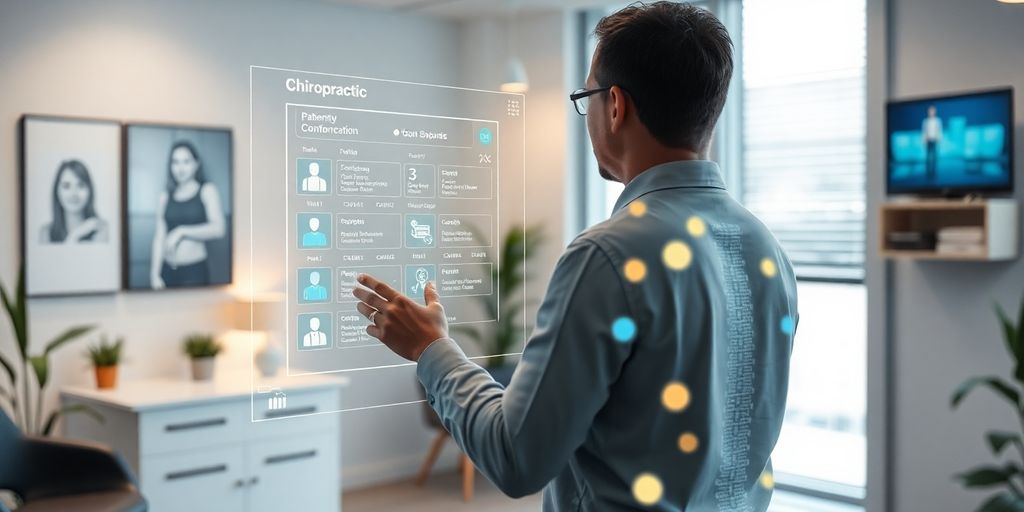 Chiropractor using AI virtual receptionist software.