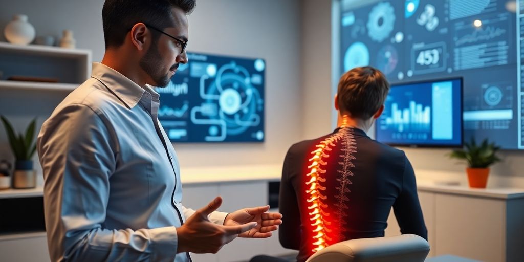 Chiropractor office with virtual assistant interface.