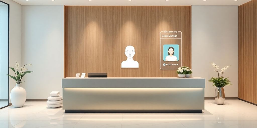 MedSpa reception with AI virtual assistant.
