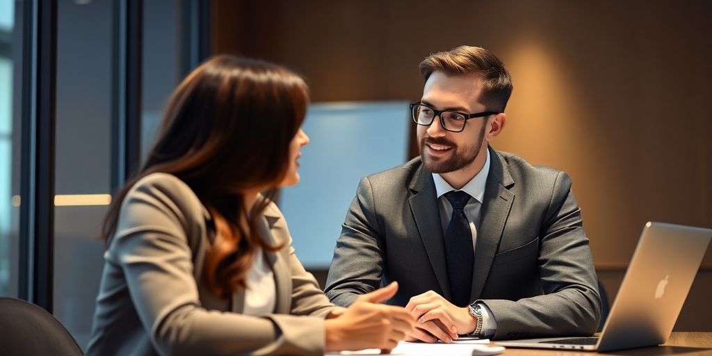 Lawyer shaking hands with a client.