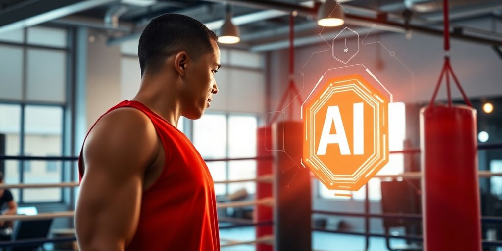 Boxing gym with AI receptionist interface.