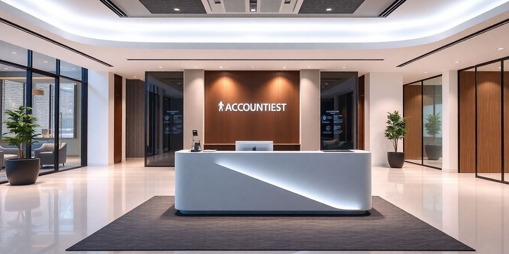 Accounting firm office with AI receptionist.