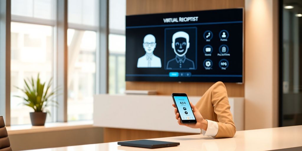 AI receptionist assisting insurance broker clients.