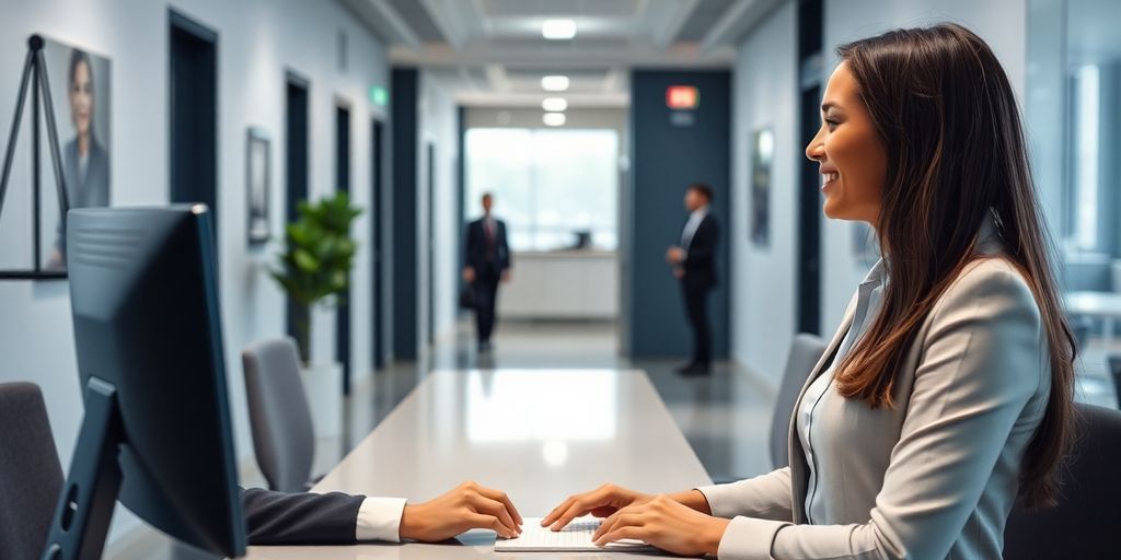 AI receptionist helping a property manager.