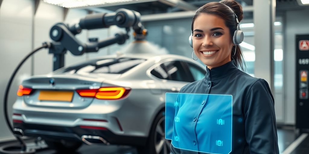 AI receptionist interacting with car wash client.