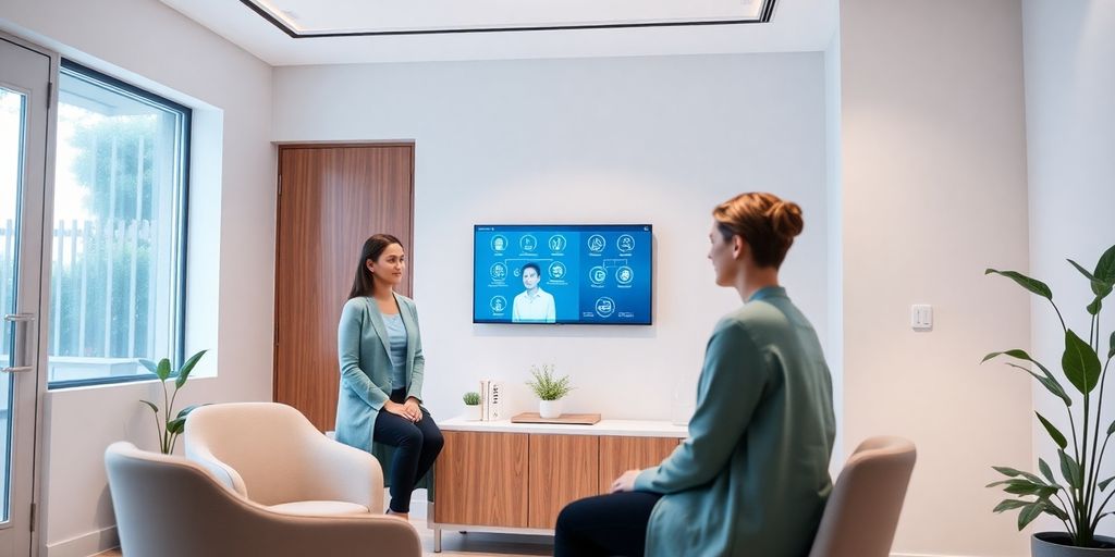 Massage therapist using AI phone system.