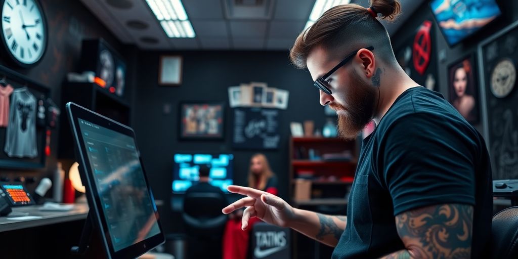 Tattoo artist using AI phone system for bookings.