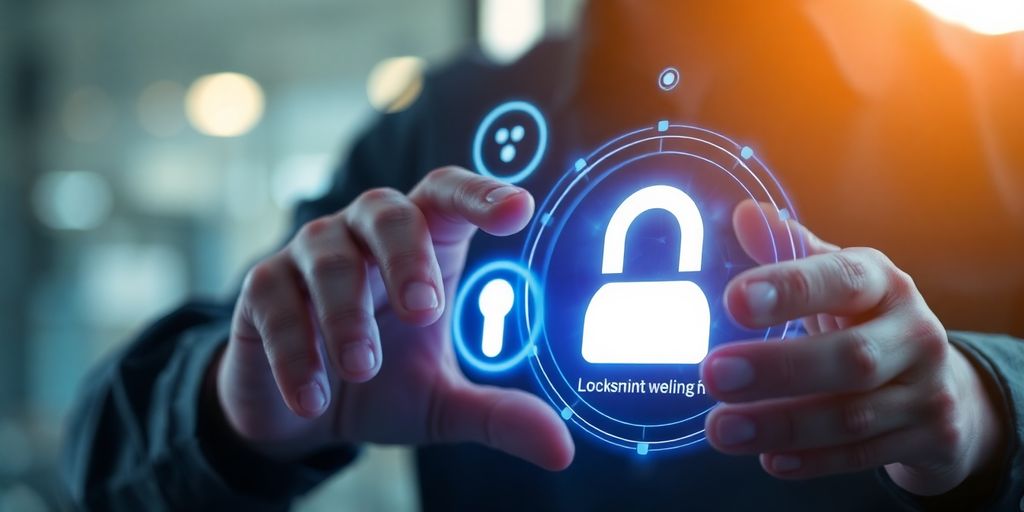 Locksmith working with AI phone system interface.