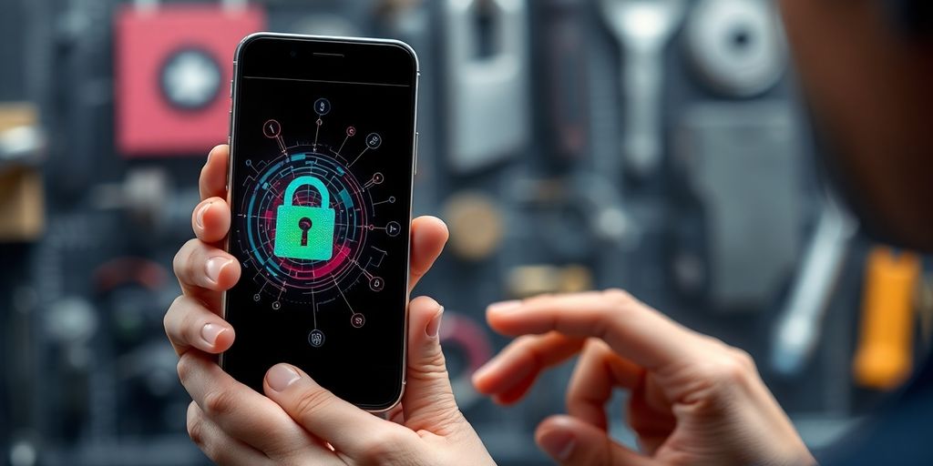 Locksmith using AI phone system on mobile device.