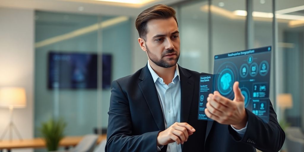 Immigration lawyer speaking on phone with AI.