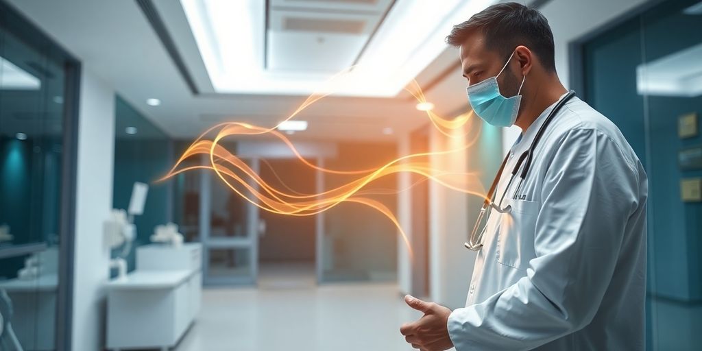 Veterinarian and AI system interacting with patient.