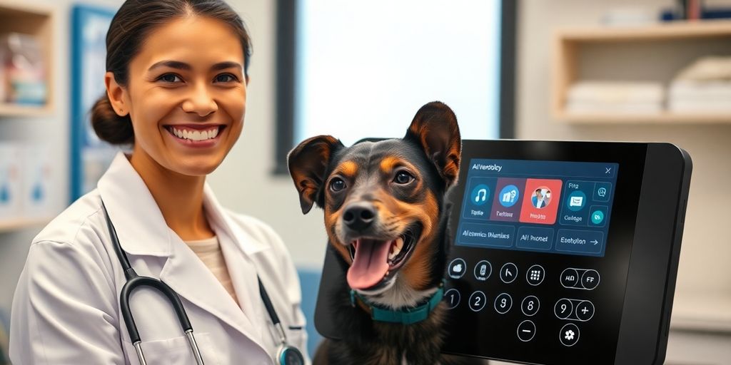 Veterinarian and AI answering phone system.