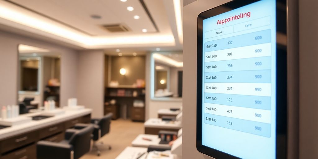 Nail salon appointment booking interface.