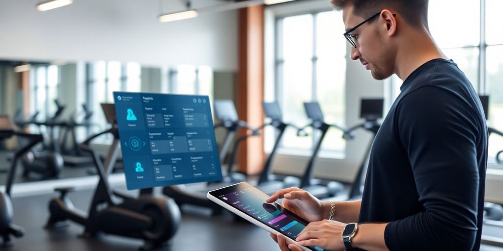 Fitness studio owner using AI appointment setter.