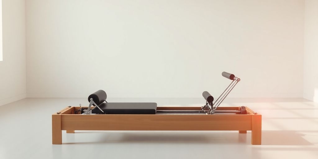 Pilates reformer with AI interface.