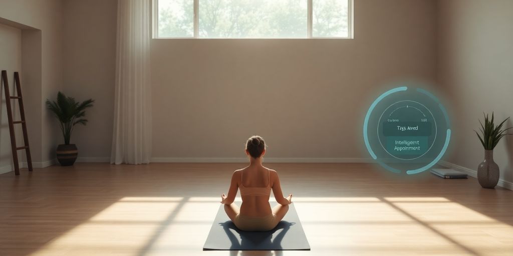 Yoga class booking interface with AI assistance.
