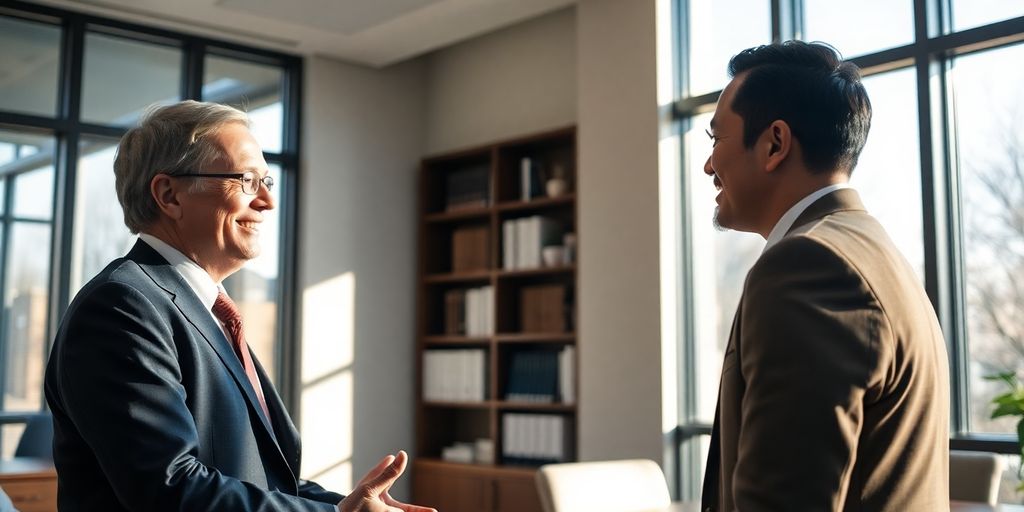 Lawyer shaking hands with a client.