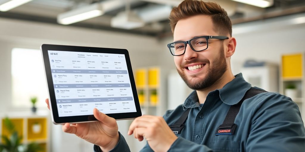 AI bot assisting HVAC technician with appointments