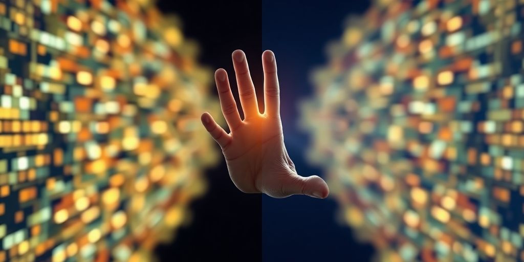 AI and human hands working together.