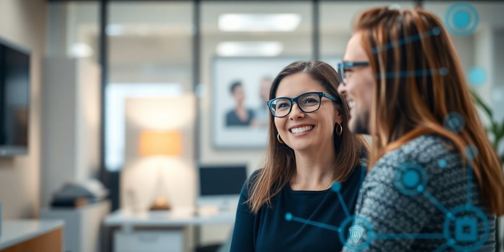 Optometrist with secure virtual reception.