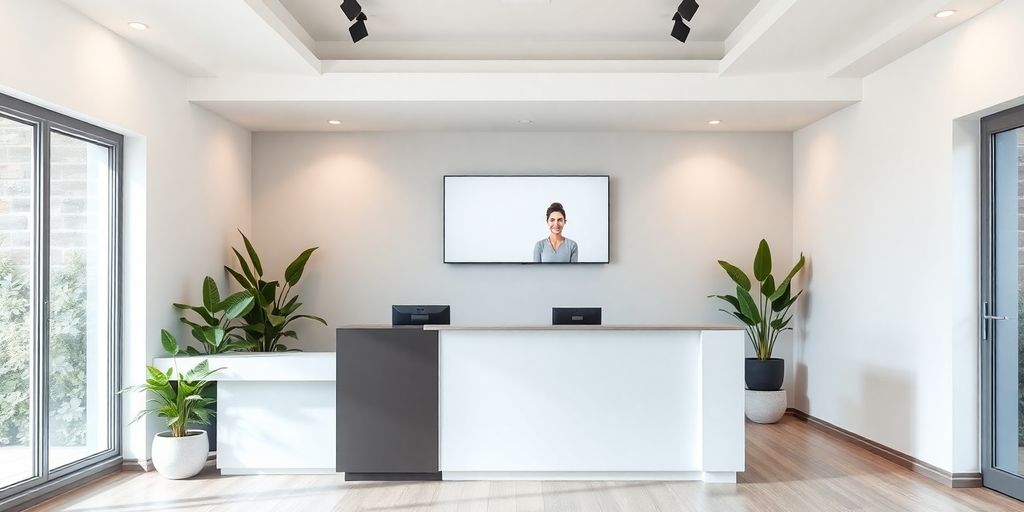 Yoga studio reception with virtual receptionist