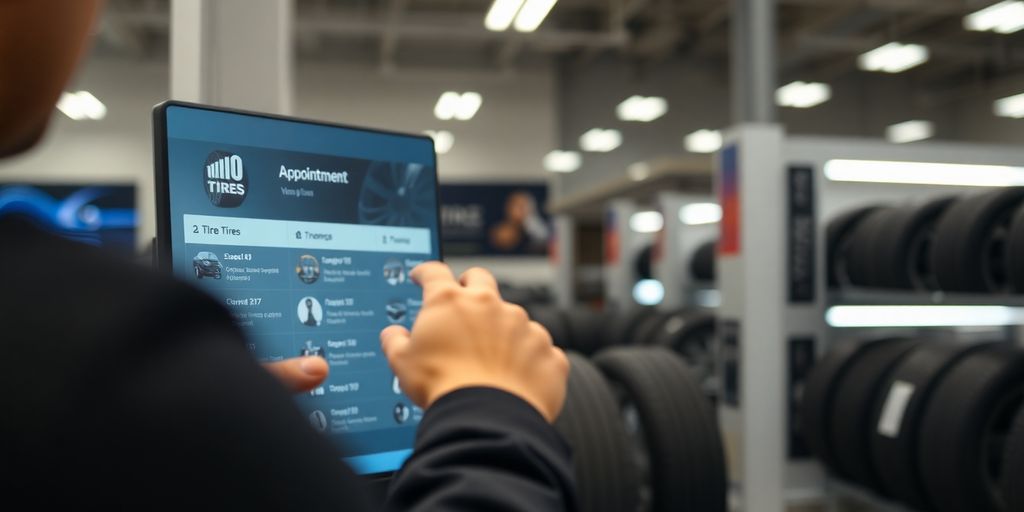 Tire shop manager using AI appointment software