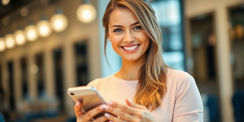 Stylist smiling while booking appointments.