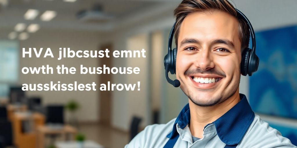 HVAC technician smiling with a headset.