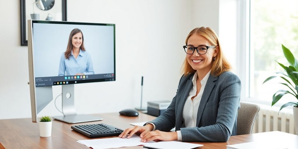 Virtual receptionist assisting a tax preparer.