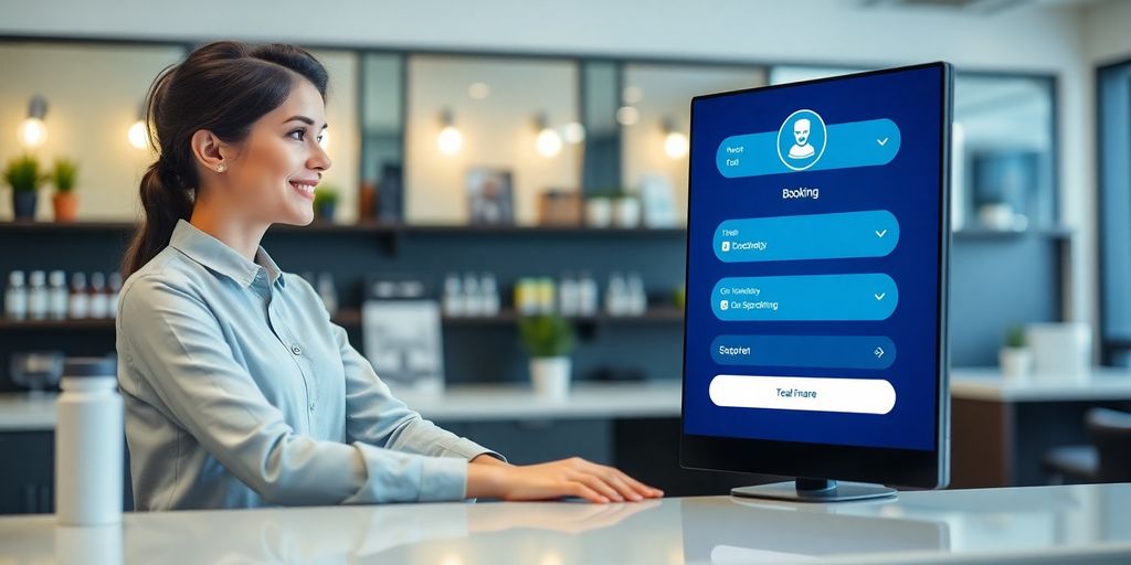Barbershop AI receptionist interaction.