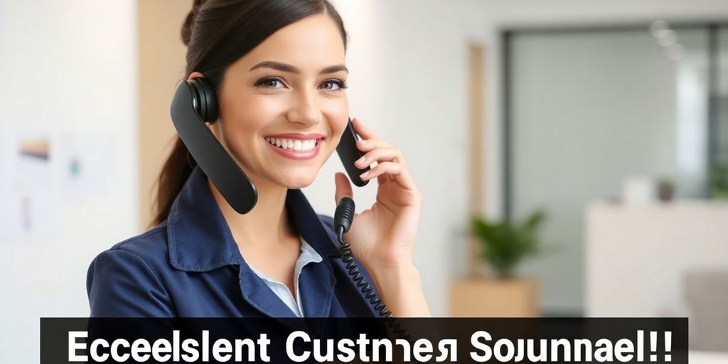 Professional cleaning service worker answering phone.